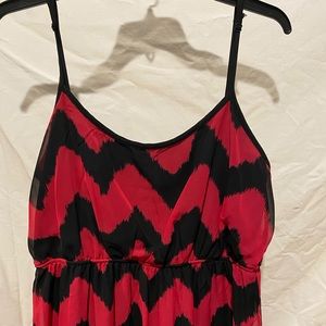 Pink and black chevron maxi dress